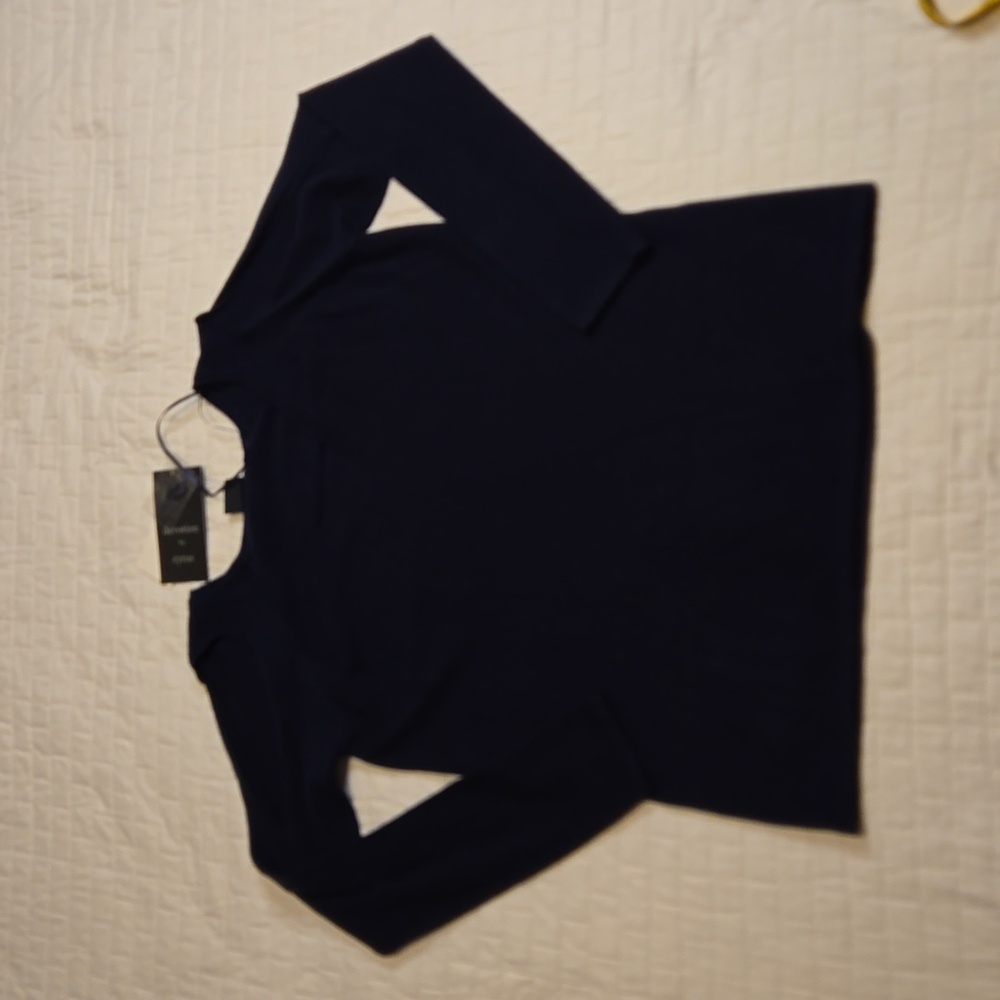 NWT, Devotion By Cyrus Navy Blue Cold Shoulder Sweater Size Small